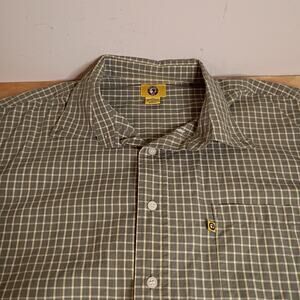 Vintage Duck Head Plaid Button Up Shirt Mens XL 100% Cotton Green Yellow